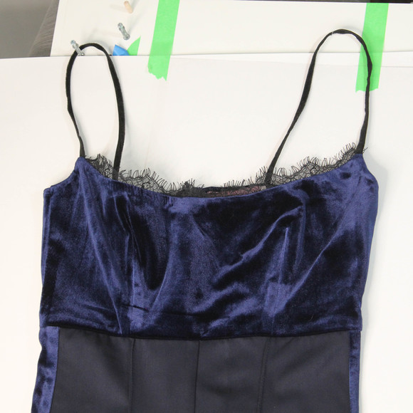 Dulcis Shop Velvet Bodice with Eyelet Lace Velvet Piped Pant Jumpsuit - Picture 14 of 14